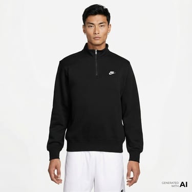  Nike Sportswear Club Fleece Top Erkek Siyah Sweatshirt