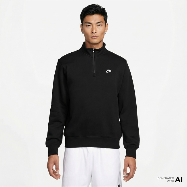  Nike Sportswear Club Fleece Top Erkek Siyah Sweatshirt
