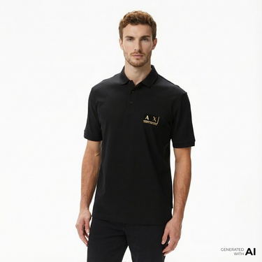  Armani Exchange Erkek Siyah Polo