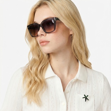  Lacoste L.12.D Kadın Slim Fit Beyaz Polo