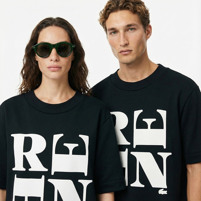  Lacoste Runway Unisex Relaxed Fit Bisiklet Yaka Baskılı Koyu Yeşil T-Shirt