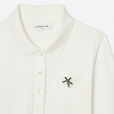  Lacoste L.12.D Kadın Slim Fit Beyaz Polo
