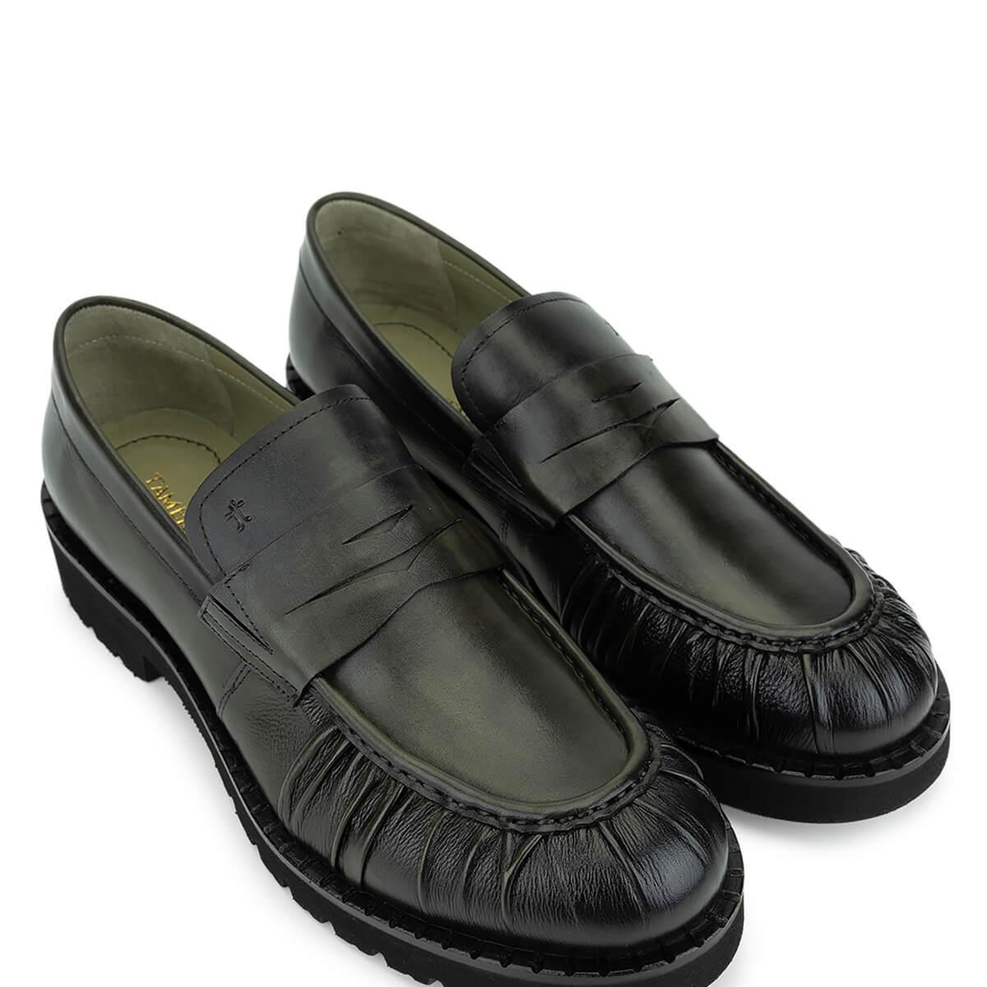 Tamer Tanca Erkek Hakiki Deri Yeşil Loafer Ayakkabı