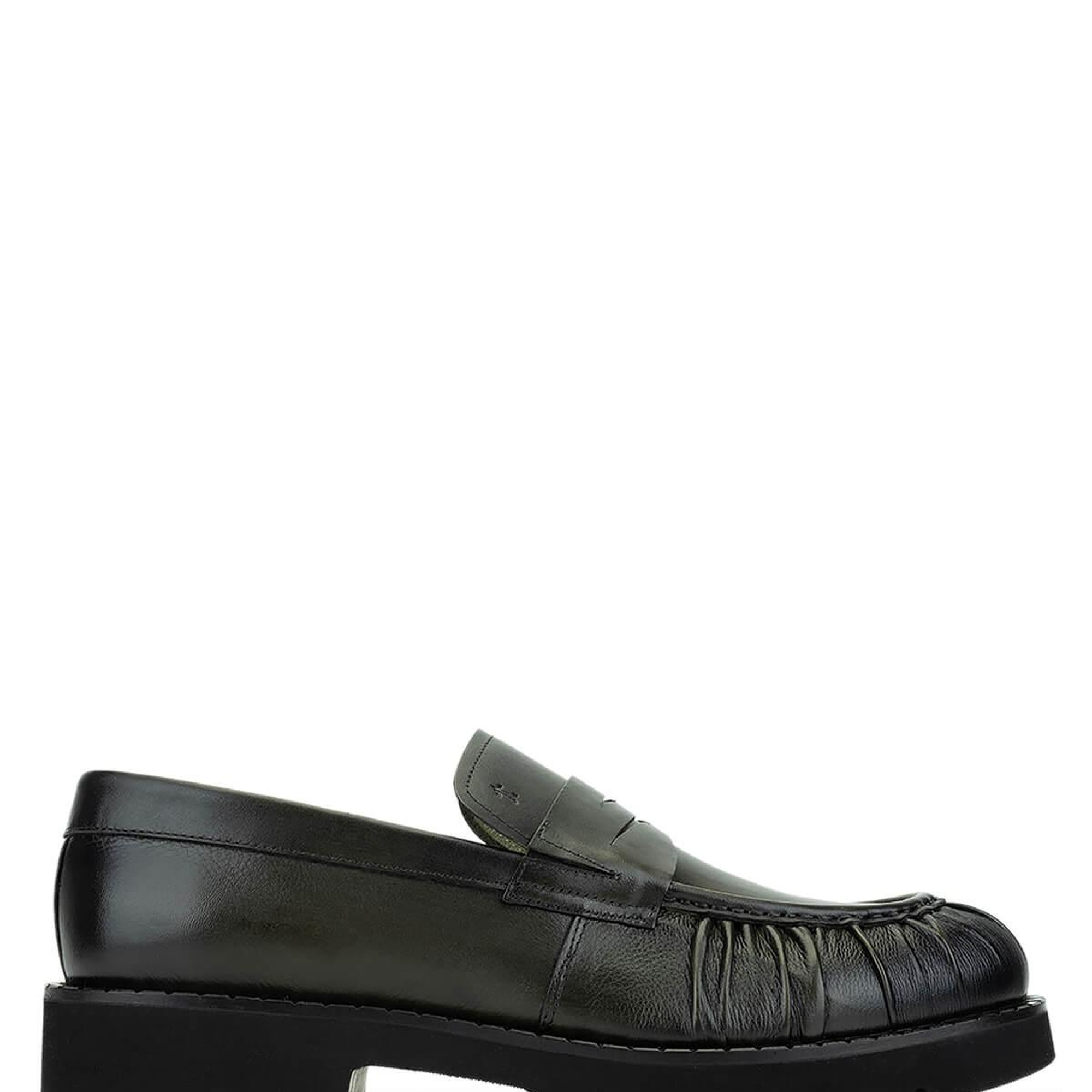 Tamer Tanca Erkek Hakiki Deri Yeşil Loafer Ayakkabı