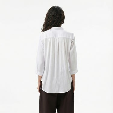  Lacoste Kadın Regular Fit Yarım Kol Beyaz Gömlek