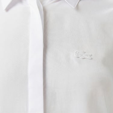  Lacoste Kadın Regular Fit Yarım Kol Beyaz Gömlek