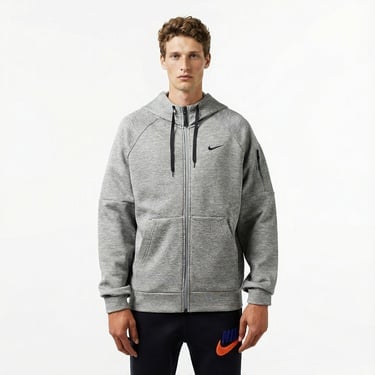  Nike Therma-Fit Full-Zip Erkek Gri Hoodie