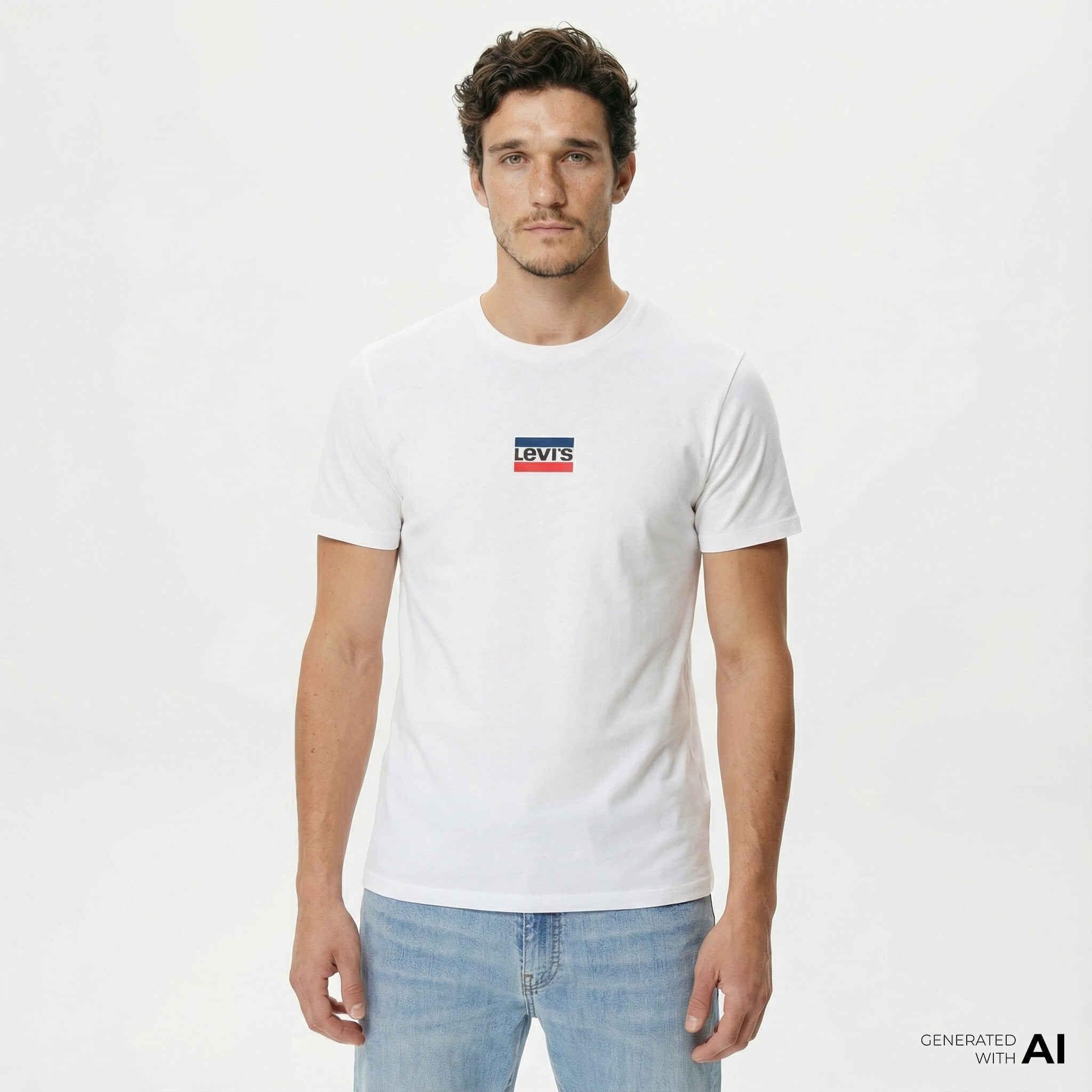  Levi's Graphic Crewneck Erkek Beyaz T-Shirt