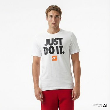  Nike Sporstwear Verbiage Erkek Beyaz T-Shirt