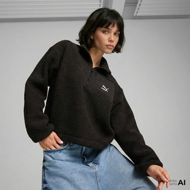  Puma Classics Winterized Half-Zip Kadın Siyah Sweatshirt