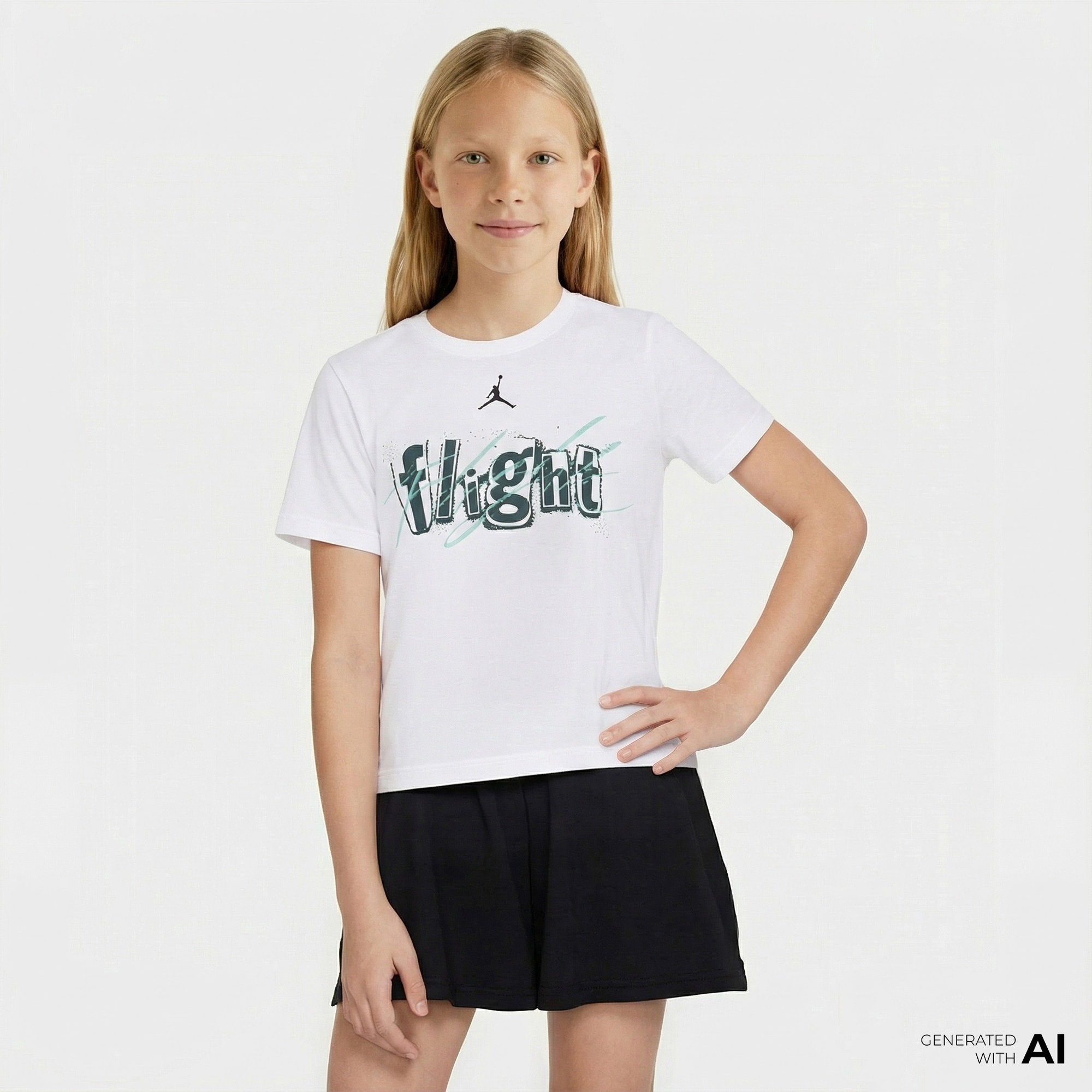 Jordan Flight Team Çocuk Beyaz Kısa Kol T-Shirt