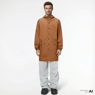  Rains Long Jacket W3 Unisex Turuncu Yağmurluk