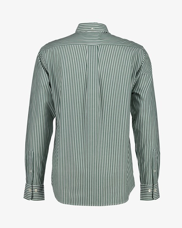  GANT Erkek Yeşil Regular Fit Düğmeli Yaka Çizgili Poplin Gömlek