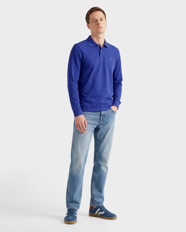  GANT Erkek Mavi Regular Fit Uzun Kollu Polo
