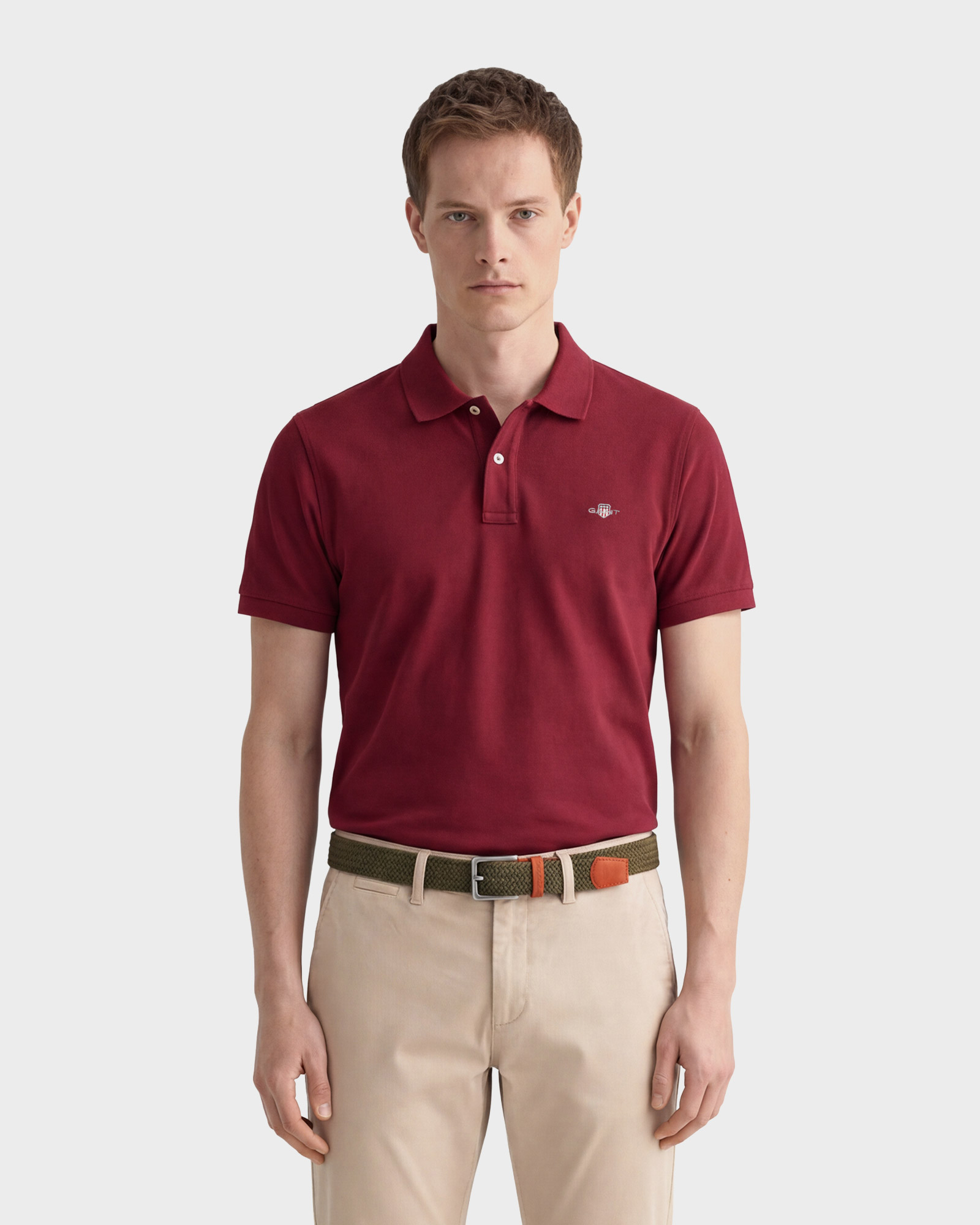  GANT Erkek Bordo Regular Fit Polo
