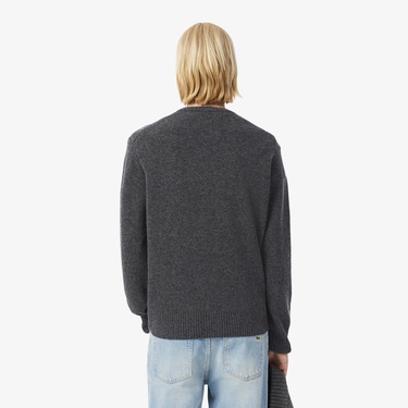  Lacoste Erkek Classic Fit Bisiklet Yaka Gri Kazak