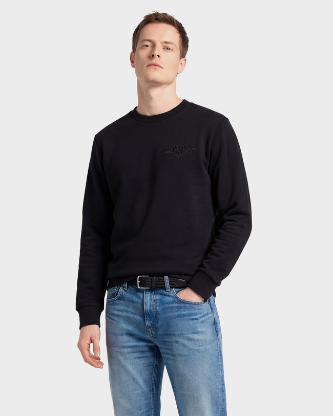  GANT Erkek Siyah Regular Fit Sweatshirt