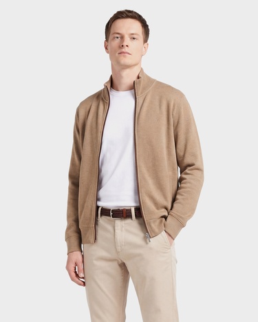  GANT Erkek Bej Regular Fit Fermuarlı Hırka