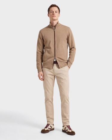 GANT Erkek Bej Regular Fit Fermuarlı Hırka