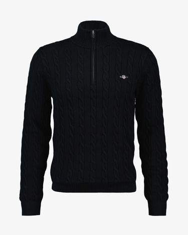  GANT Erkek Siyah Regular Fit Örgü Kazak