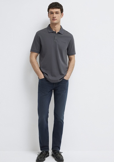 Mavi Siyah Polo Tişört Regular Fit / Normal Kesim 0613136-89100