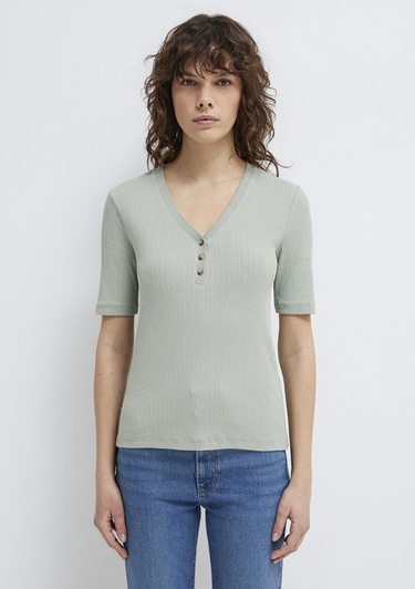  Mavi Gri Tişört Fitted / Vücuda Oturan Kesim 1613761-70113