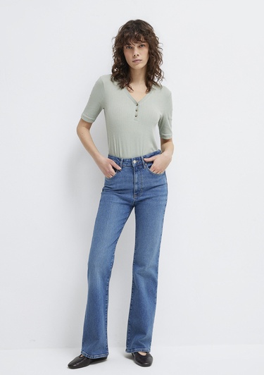  Mavi Gri Tişört Fitted / Vücuda Oturan Kesim 1613761-70113