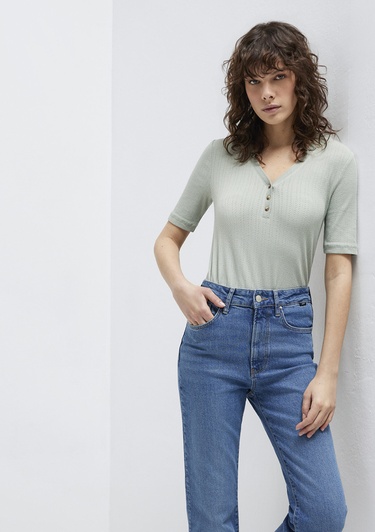  Mavi Gri Tişört Fitted / Vücuda Oturan Kesim 1613761-70113