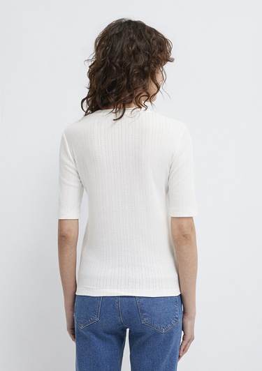  Mavi Ekru Tişört Fitted / Vücuda Oturan Kesim 1613761-70057