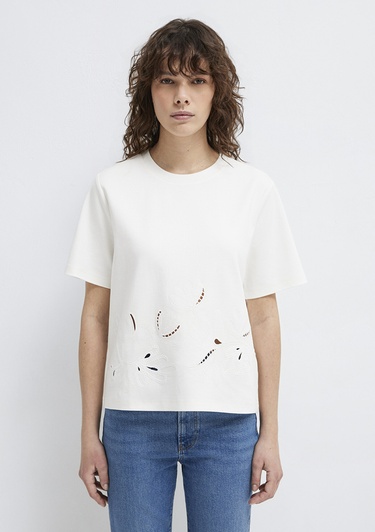  Mavi Ekru Tişört Regular Fit / Normal Kesim 1613759-70057