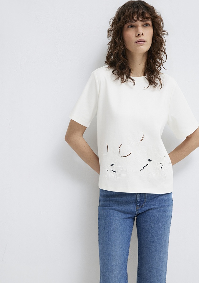  Mavi Ekru Tişört Regular Fit / Normal Kesim 1613759-70057