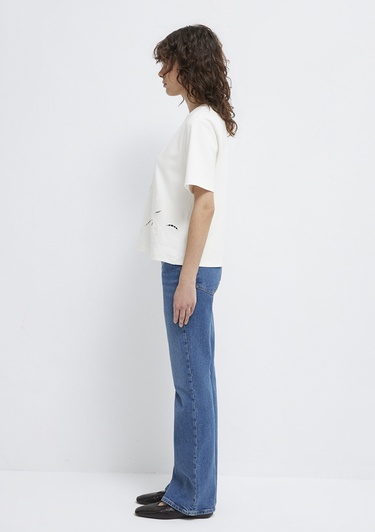  Mavi Ekru Tişört Regular Fit / Normal Kesim 1613759-70057