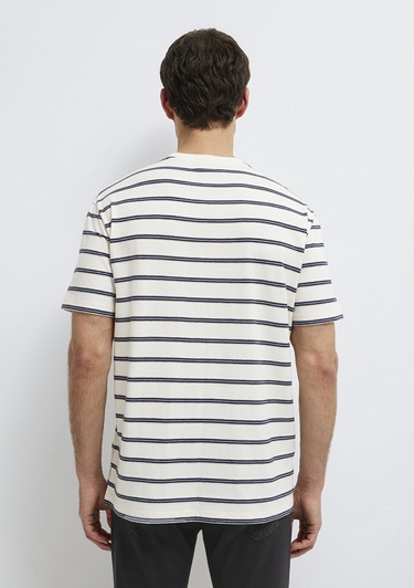  Mavi Çizgili Tişört Loose Fit / Bol Rahat Kesim 0613138-70057