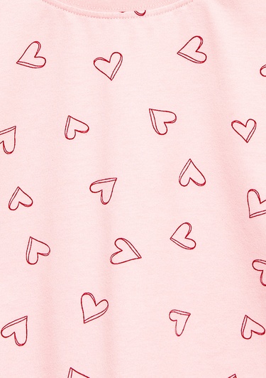  Mavi Baskılı Pembe Tişört Loose Fit / Bol Rahat Kesim 7610400-71007