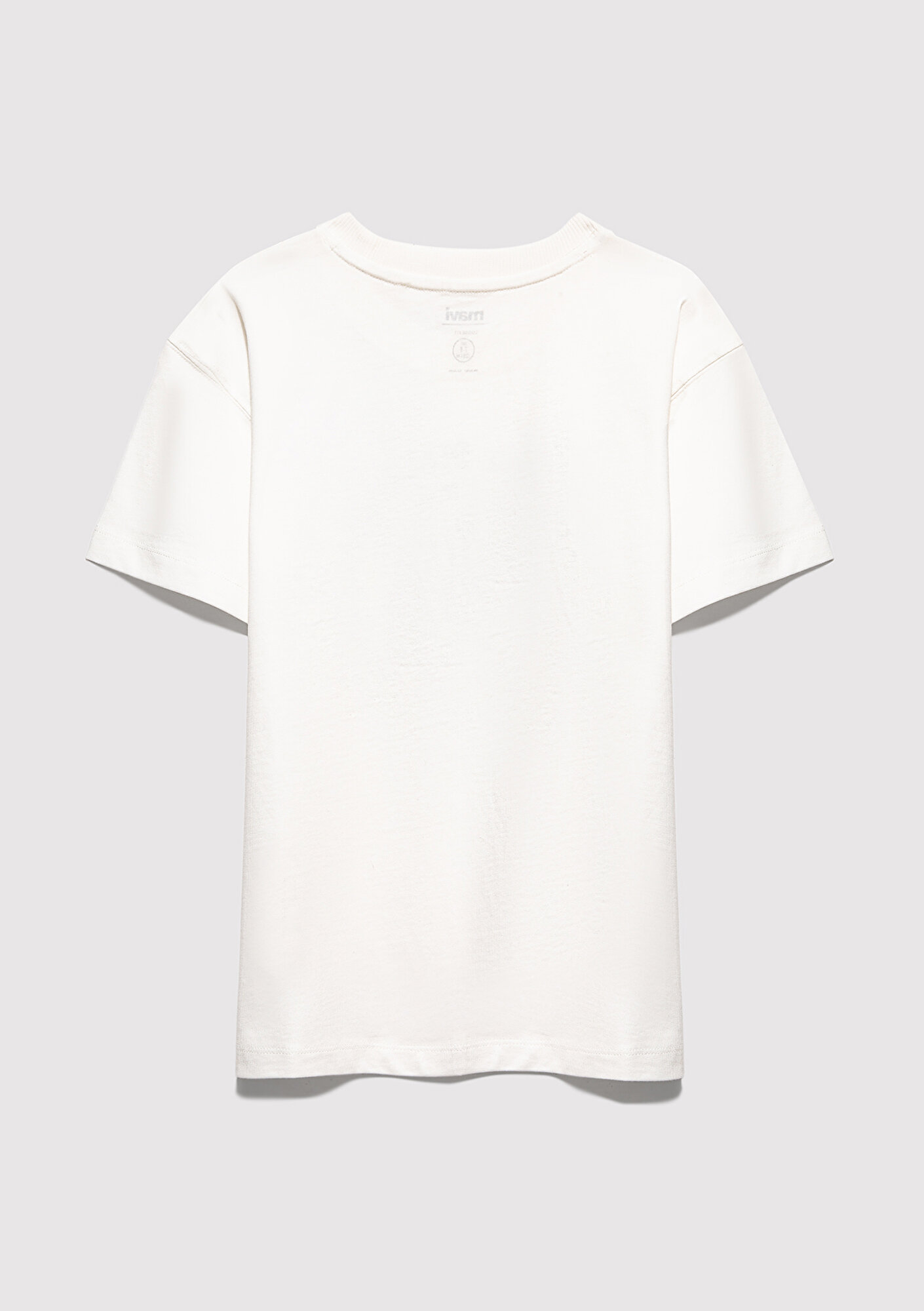 Mavi MJ Logo Baskılı Ekru Tişört Loose Fit / Bol Rahat Kesim 6610395-70057