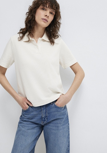  Mavi Ekru Polo Tişört Regular Fit / Normal Kesim 1613714-80194