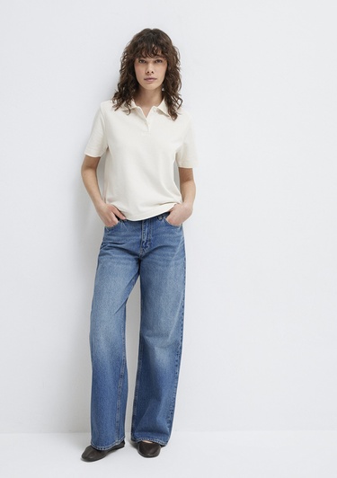  Mavi Ekru Polo Tişört Regular Fit / Normal Kesim 1613714-80194