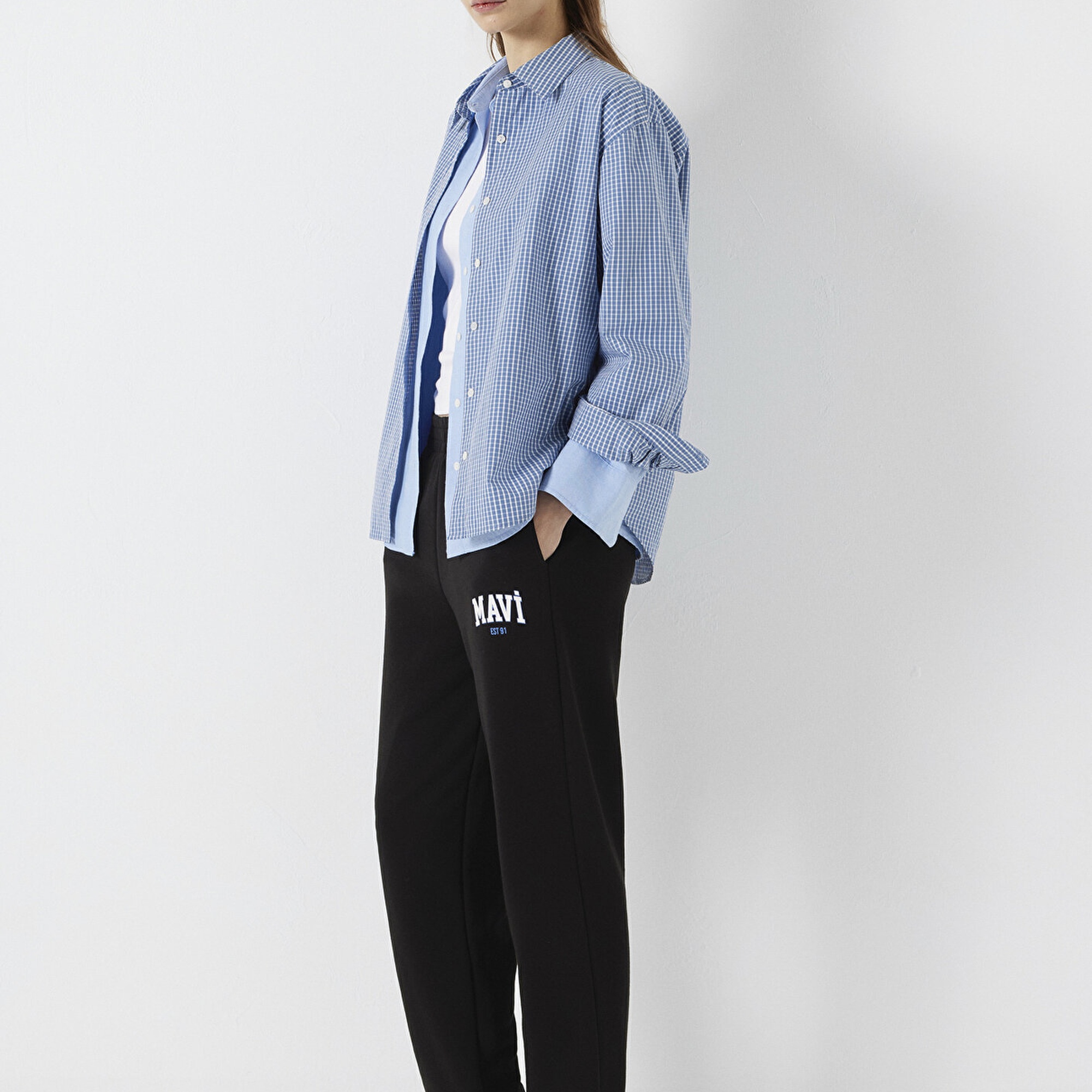 Mavi Mavi Logo Baskılı Siyah Eşofman Altı 1010757-900