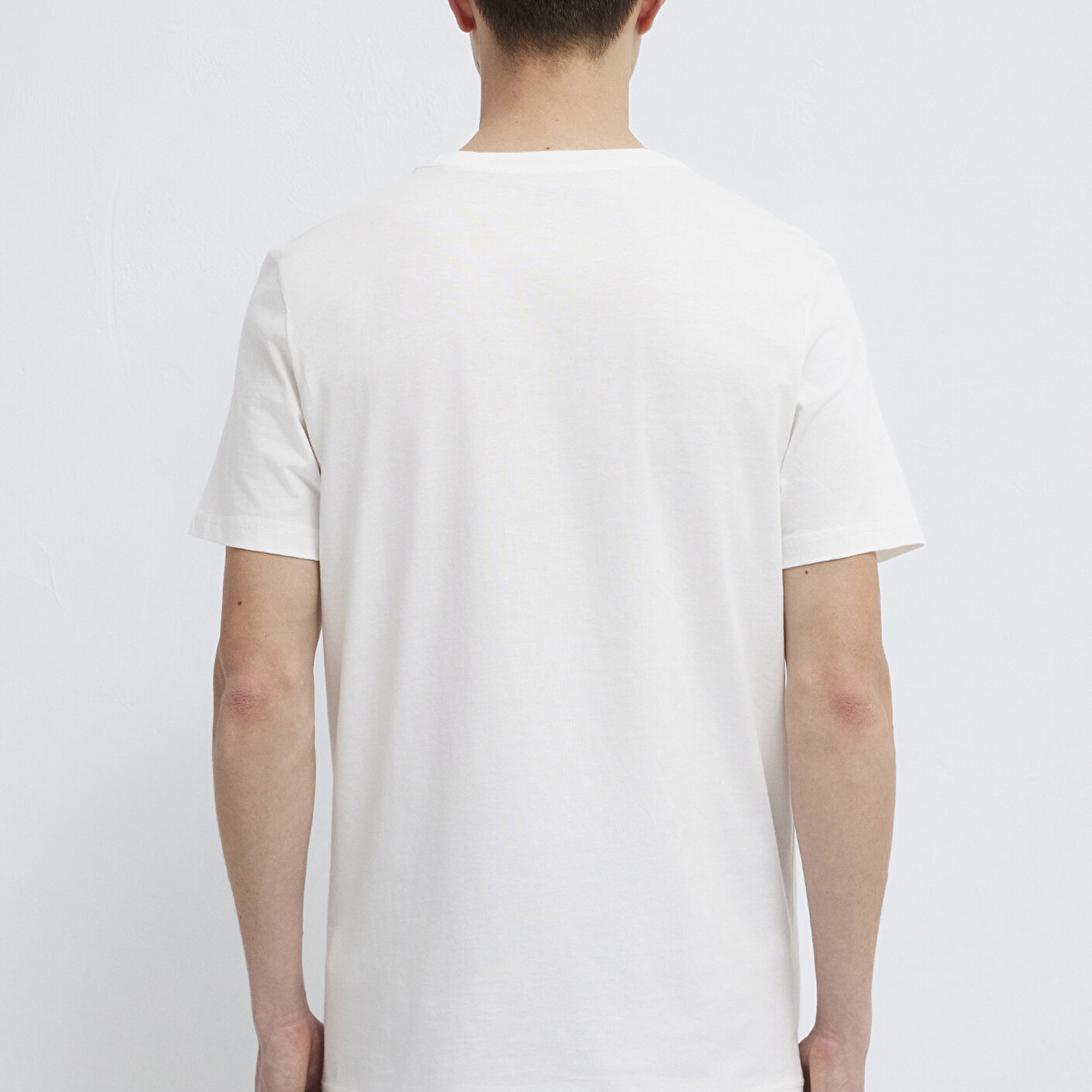 Mavi Mavi Pro Reflektör Logo Baskılı Beyaz Tişört Slim Fit / Dar Kesim 066255-30701