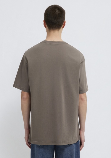  Mavi Mavi Logo Baskılı Kahverengi Tişört Loose Fit / Bol Rahat Kesim 0611711-91601