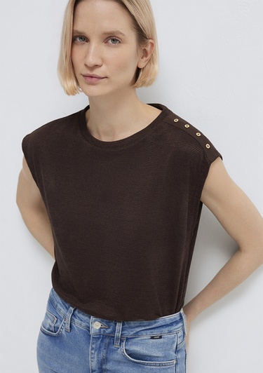  Mavi Kahverengi Tişört Regular Fit / Normal Kesim 1613951-70236