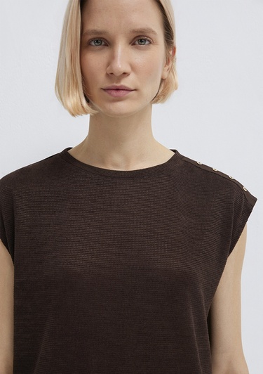  Mavi Kahverengi Tişört Regular Fit / Normal Kesim 1613951-70236