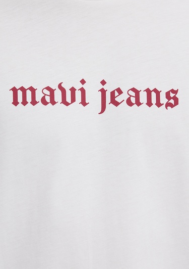  Mavi Mavi Jeans Baskılı Ekru Tişört Loose Fit / Bol Rahat Kesim 0613201-70057