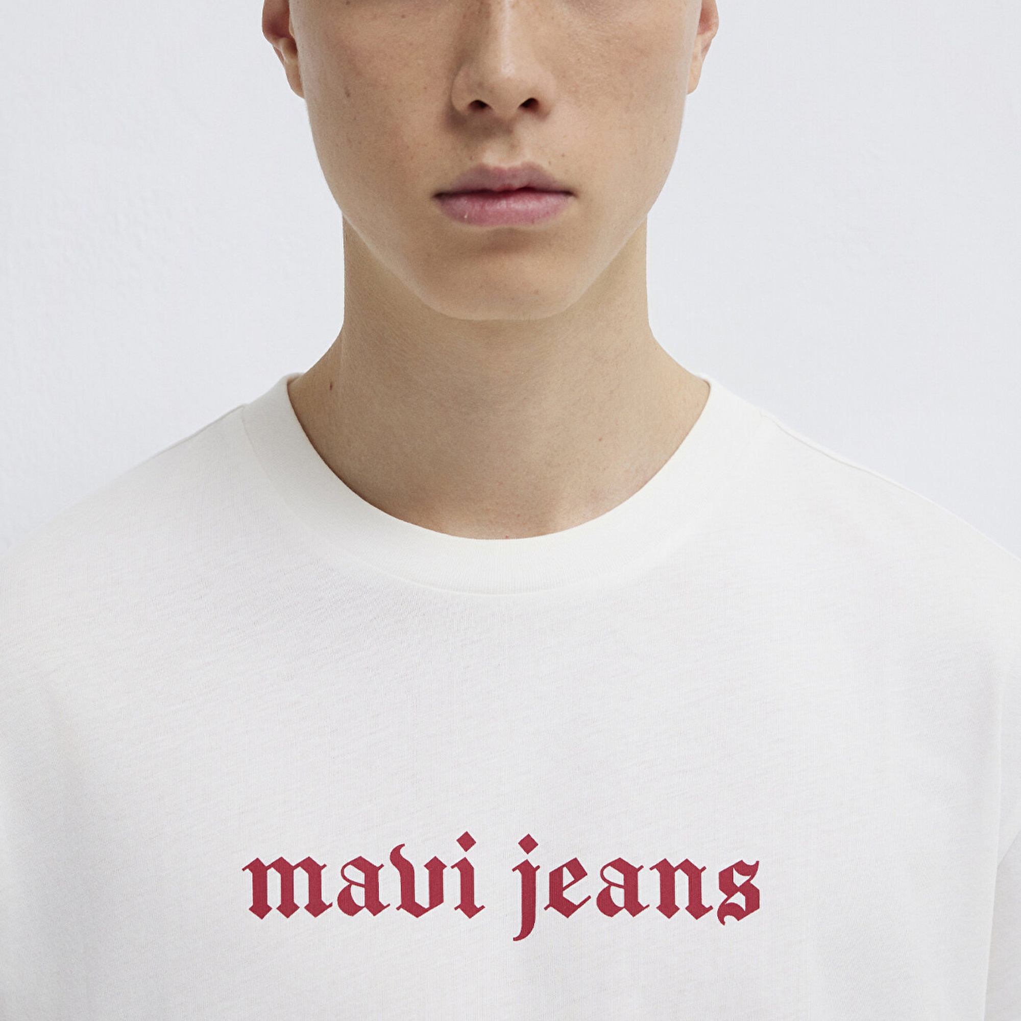 Mavi Mavi Jeans Baskılı Ekru Tişört Loose Fit / Bol Rahat Kesim 0613201-70057