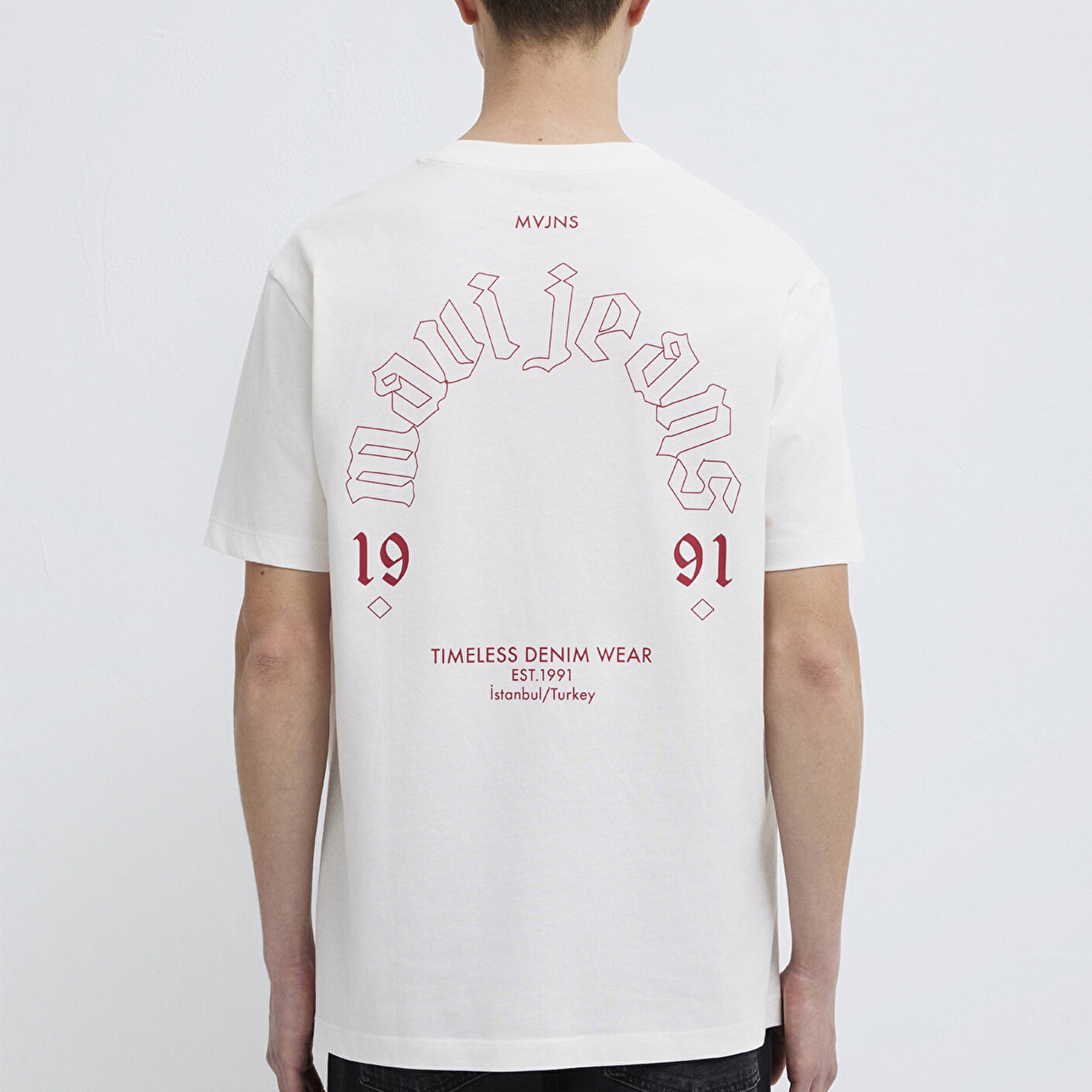 Mavi Mavi Jeans Baskılı Ekru Tişört Loose Fit / Bol Rahat Kesim 0613201-70057