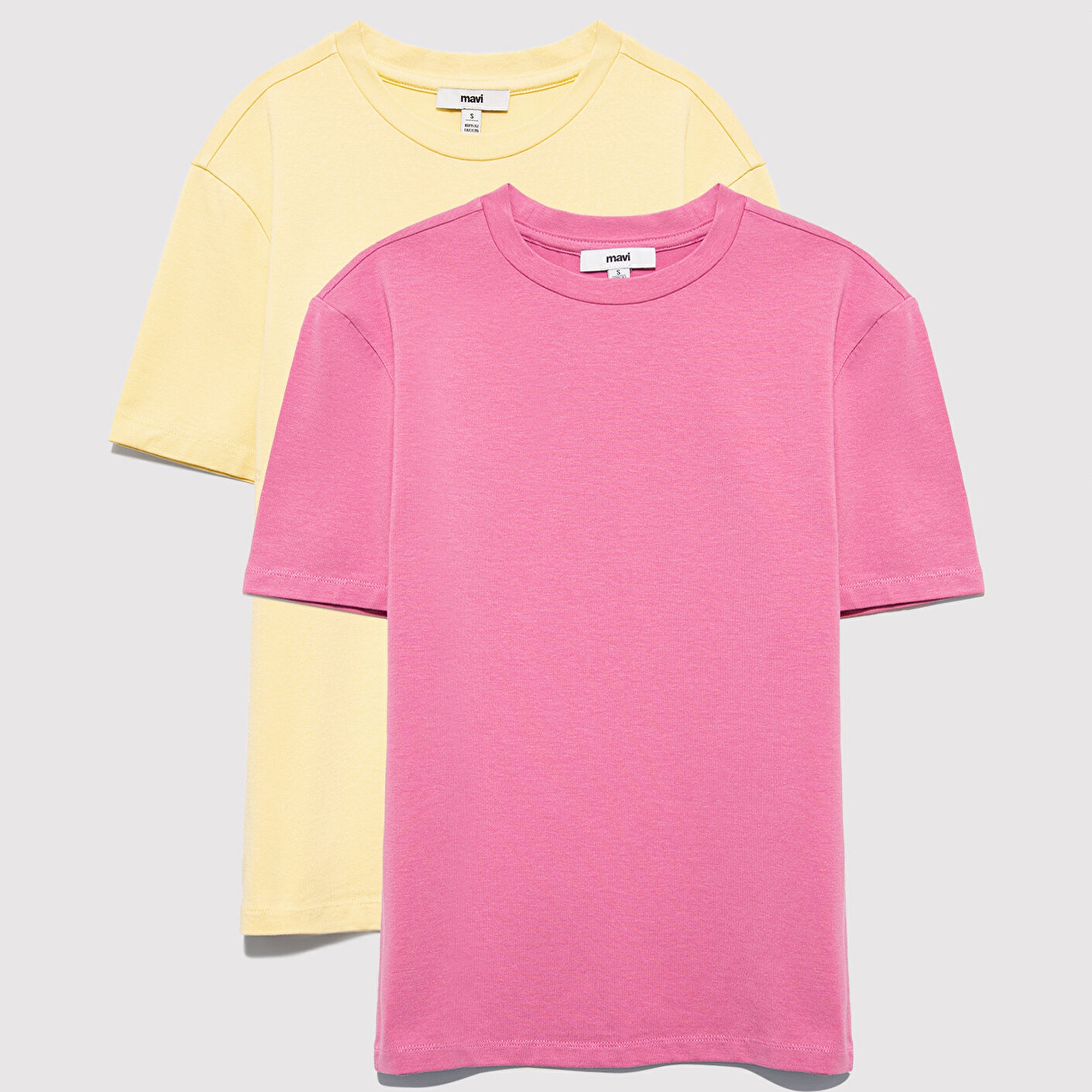 Mavi 2li Kadın Basic Tişört Fitted / Vücuda Oturan Kesim 1611372-71187