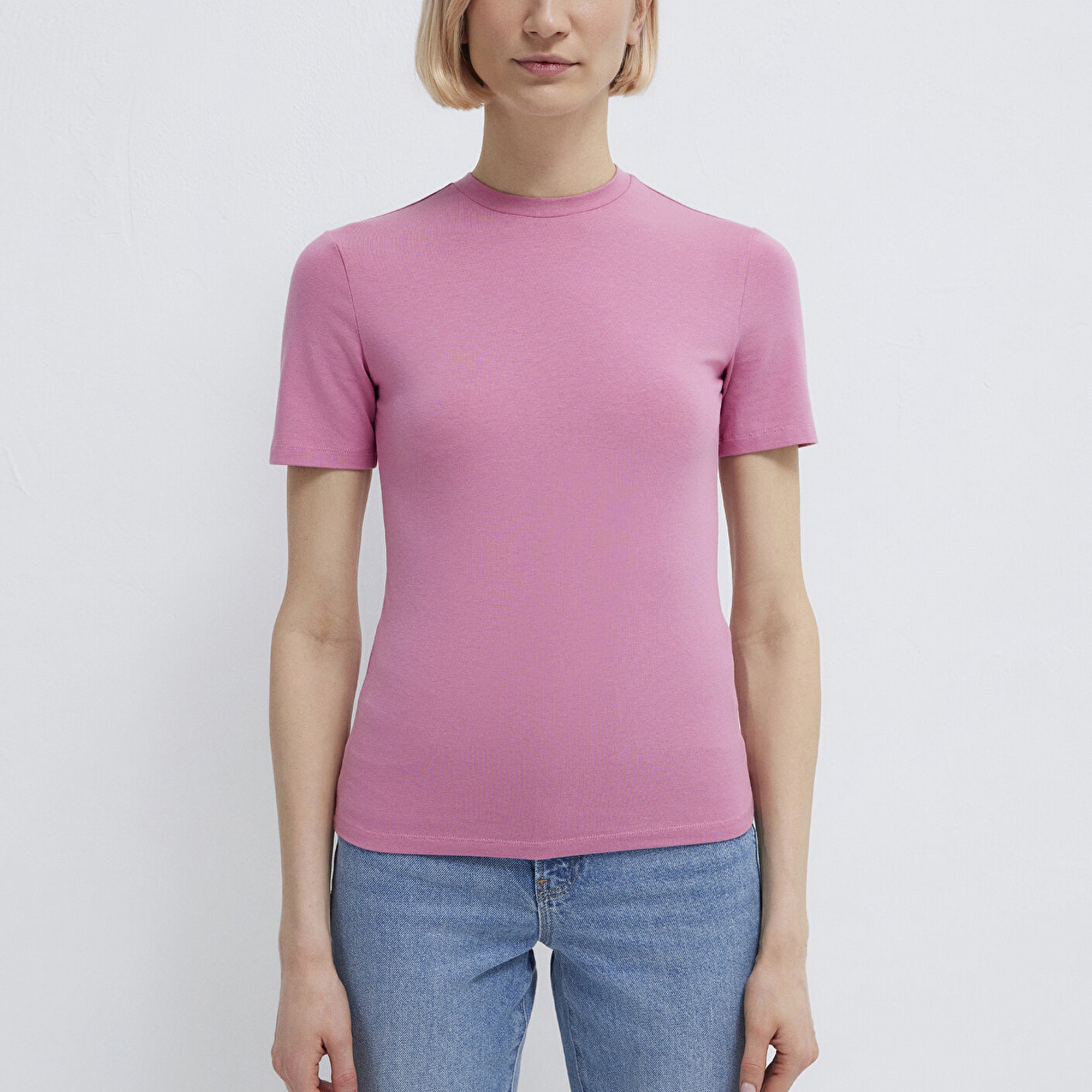 Mavi 2li Kadın Basic Tişört Fitted / Vücuda Oturan Kesim 1611372-71187