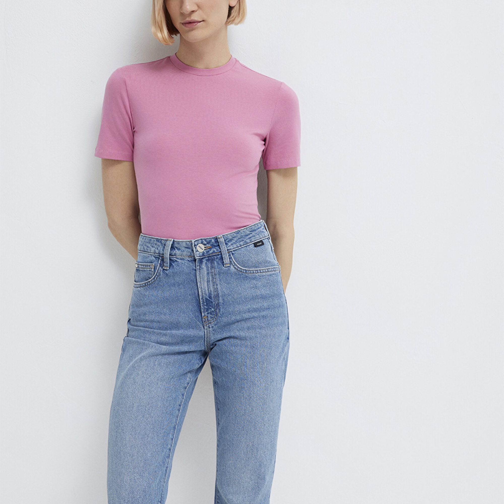 Mavi 2li Kadın Basic Tişört Fitted / Vücuda Oturan Kesim 1611372-71187