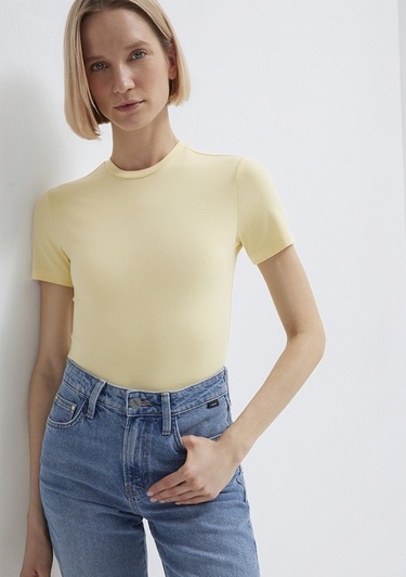  Mavi 2li Kadın Basic Tişört Fitted / Vücuda Oturan Kesim 1611372-71187