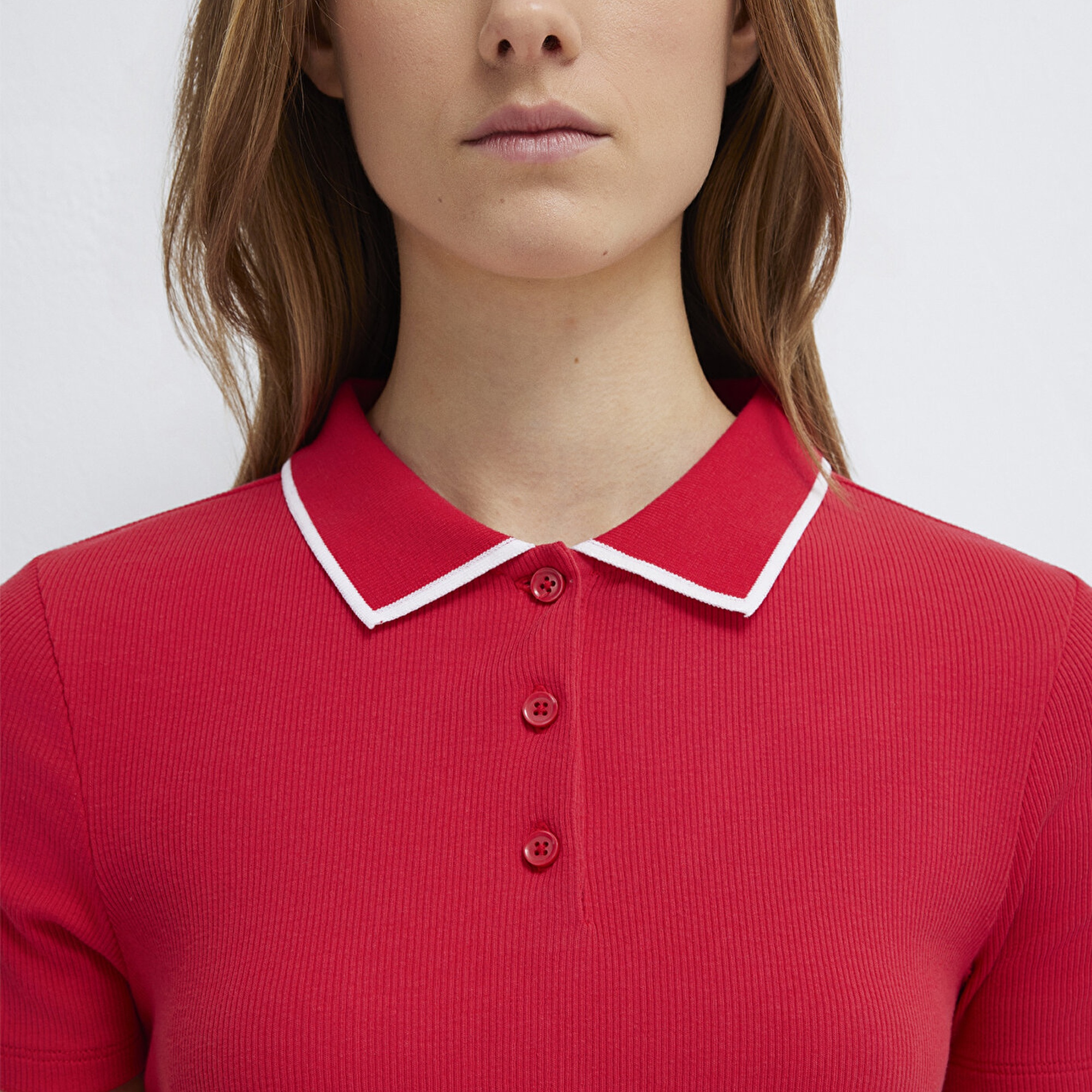 Mavi Kırmızı Polo Tişört Fitted / Vücuda Oturan Kesim 1613776-70477